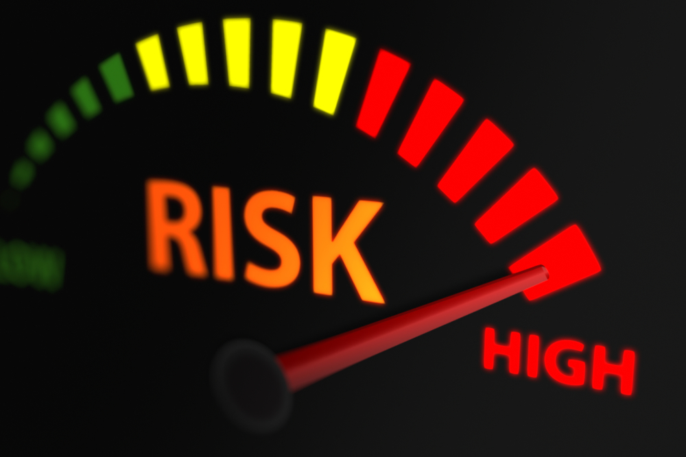 Risk Indicator, Risk Level to Maximum. 3D illustration to represent Merchant Account