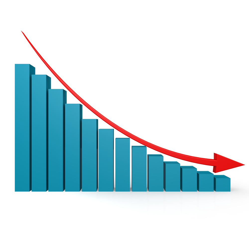 arrow showing fluctuated downward trend to represent Cheapest Payment Gateway