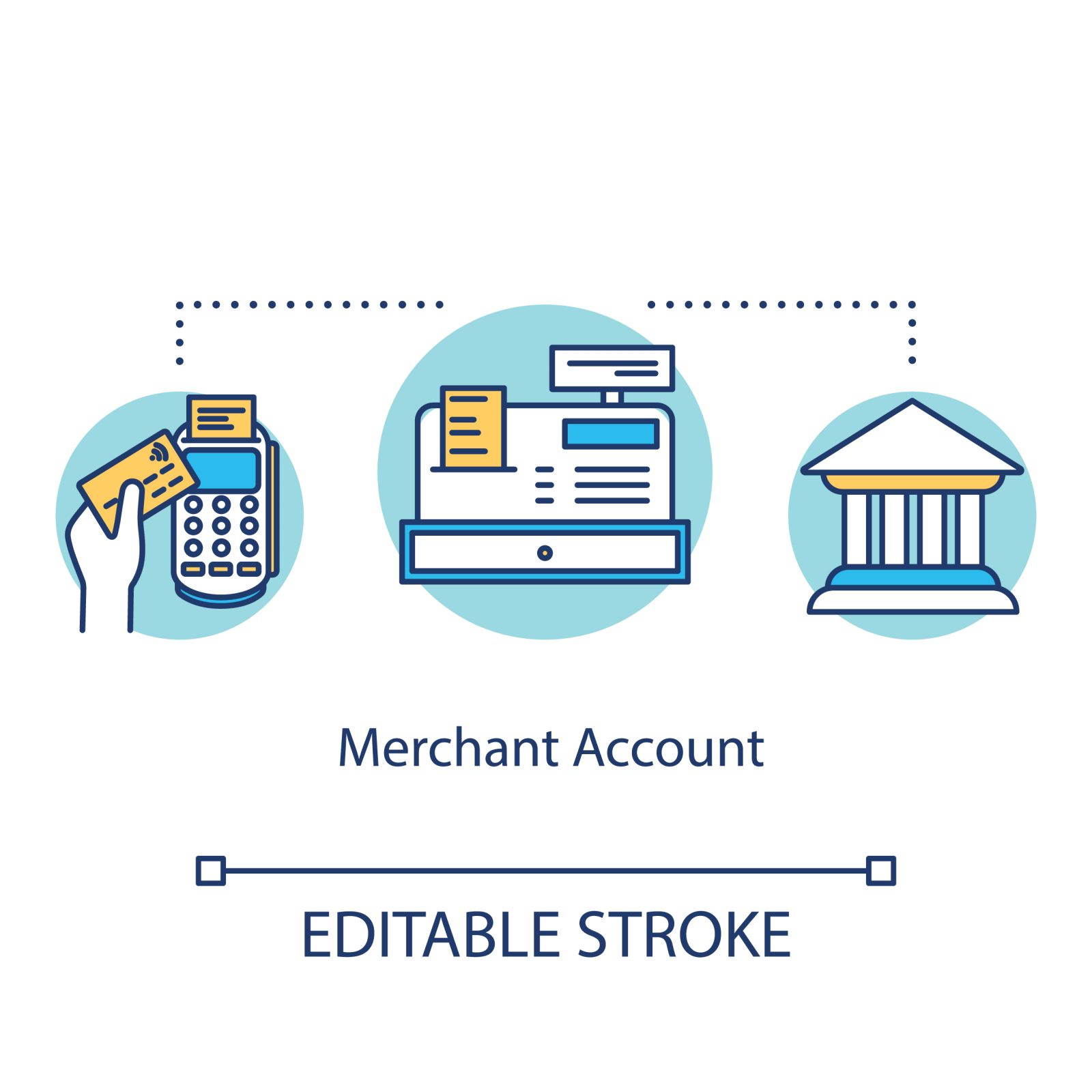 Merchant account concept icon. Payment transaction idea thin line illustration.