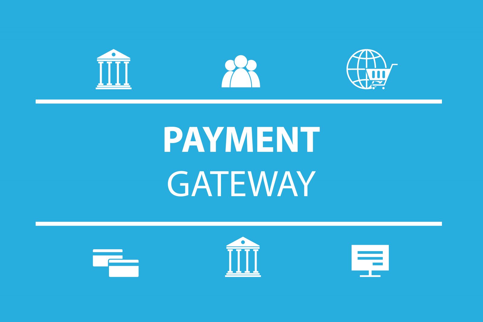 payment gateway process icon set. 