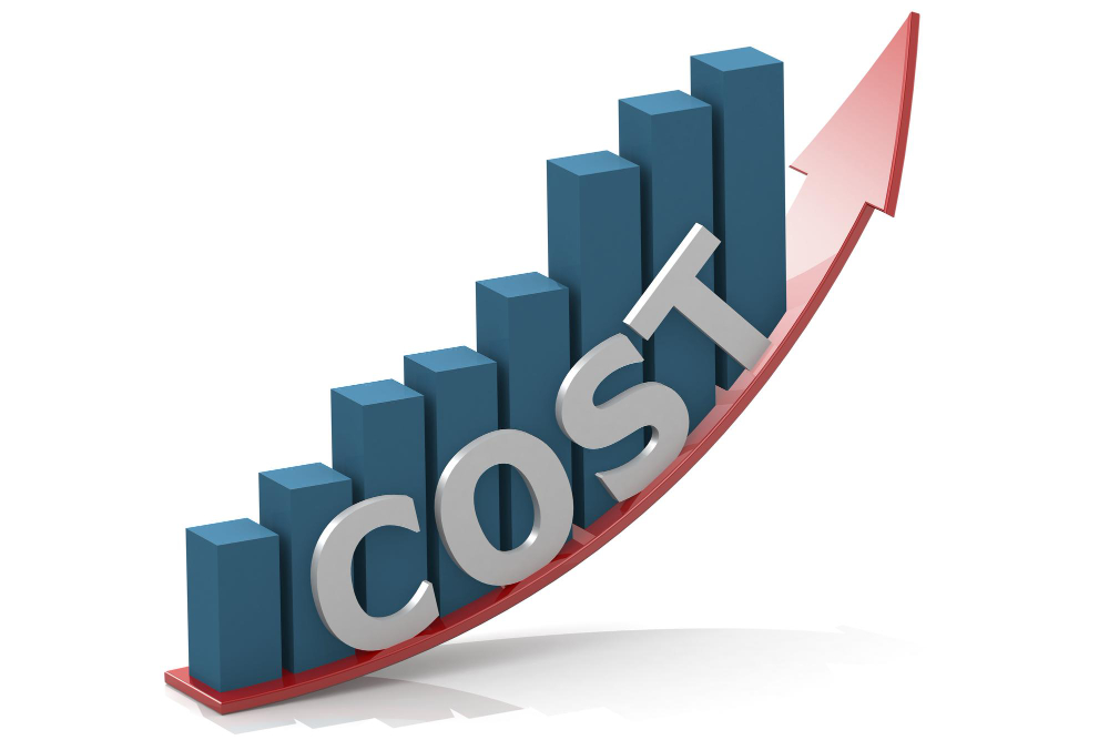 The word costs with a person drawing a line downward to symbolize the lower costs of e-check payment processing. 