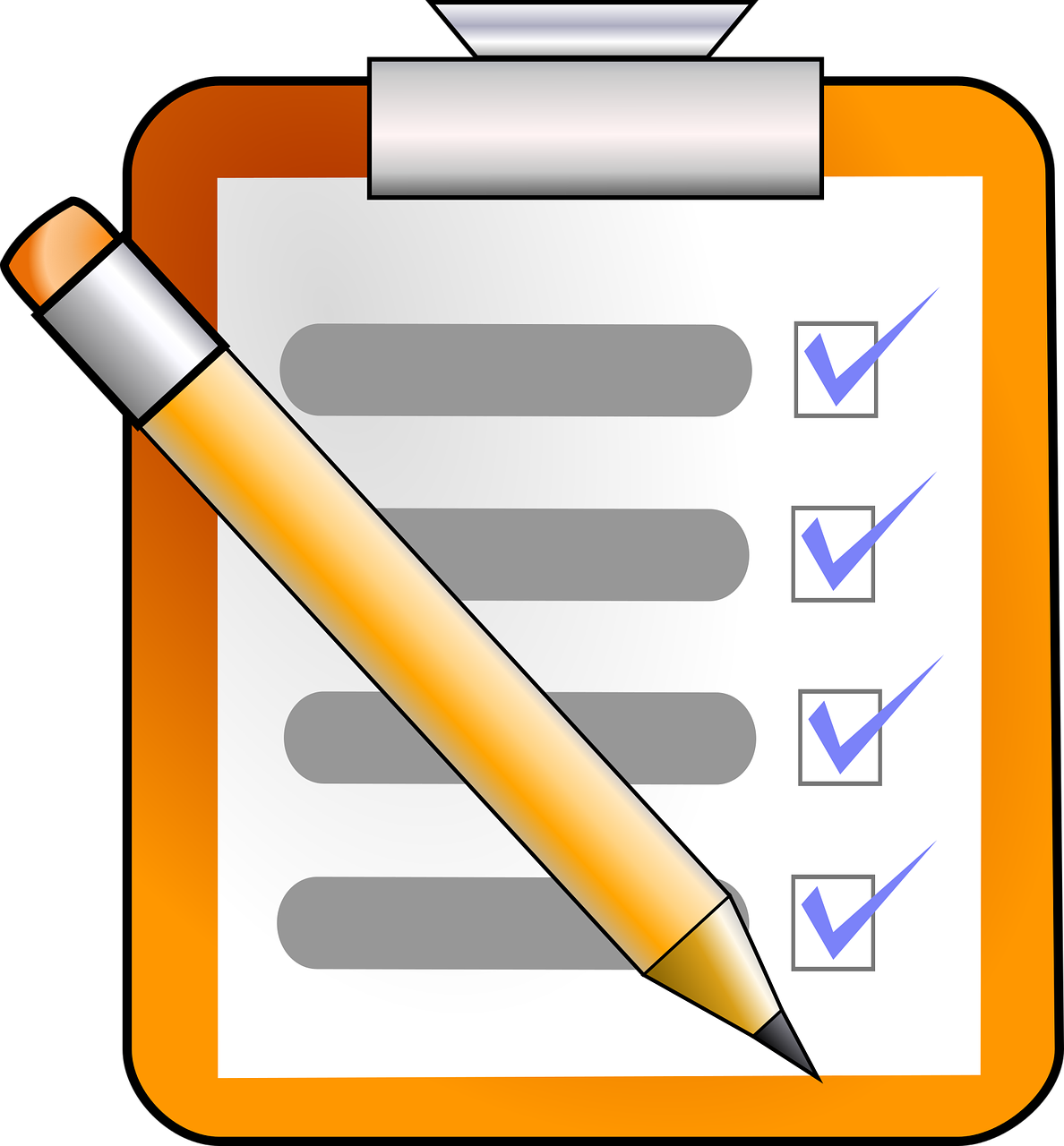 pencil on top of clipboard with checklist to symbolize to do list for what to do if a business is high risk