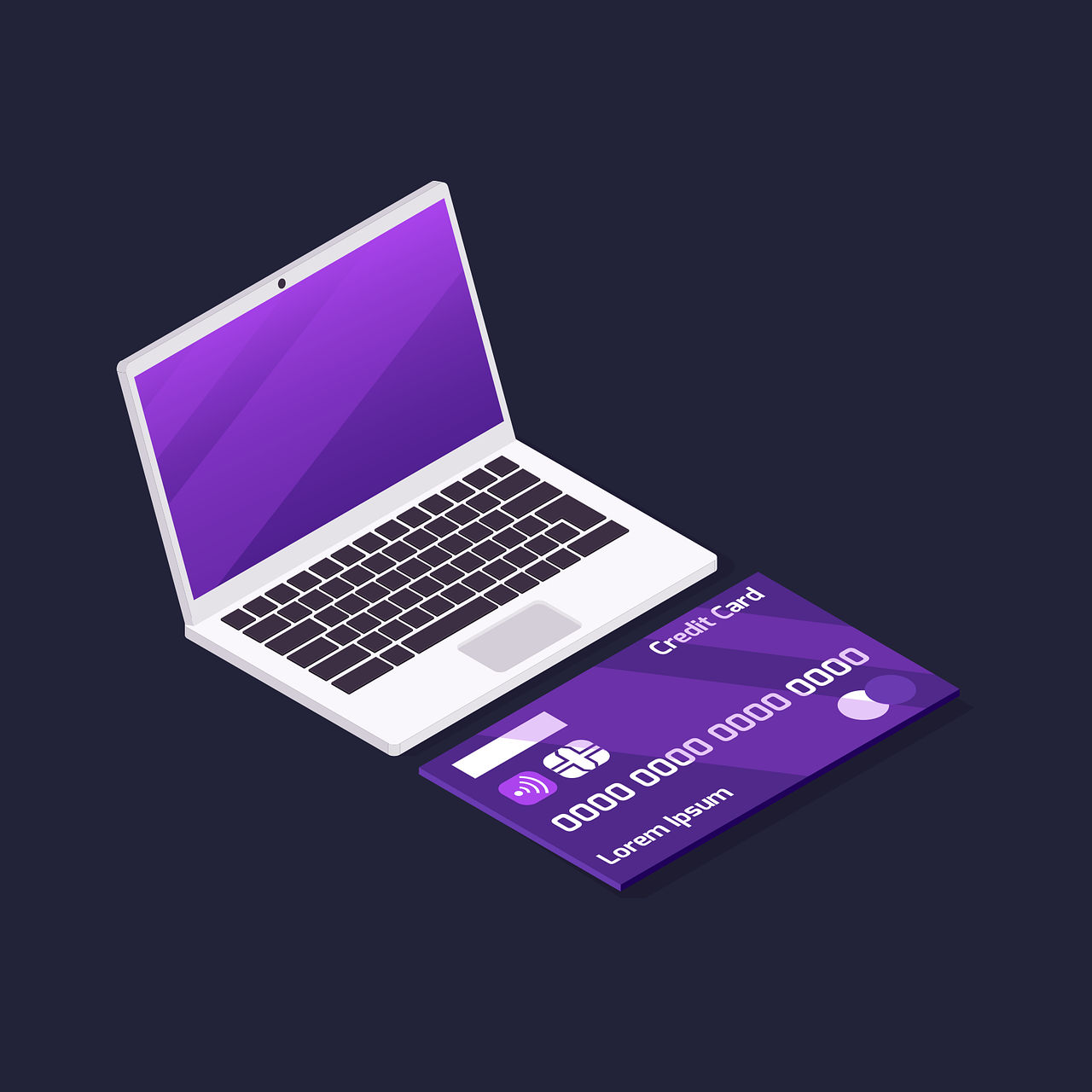 Credit card sitting in front of laptop to symbolize accepting credit card payments on a business website
