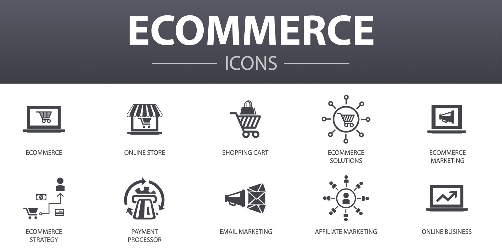 ecommerce simple concept icons set contains 