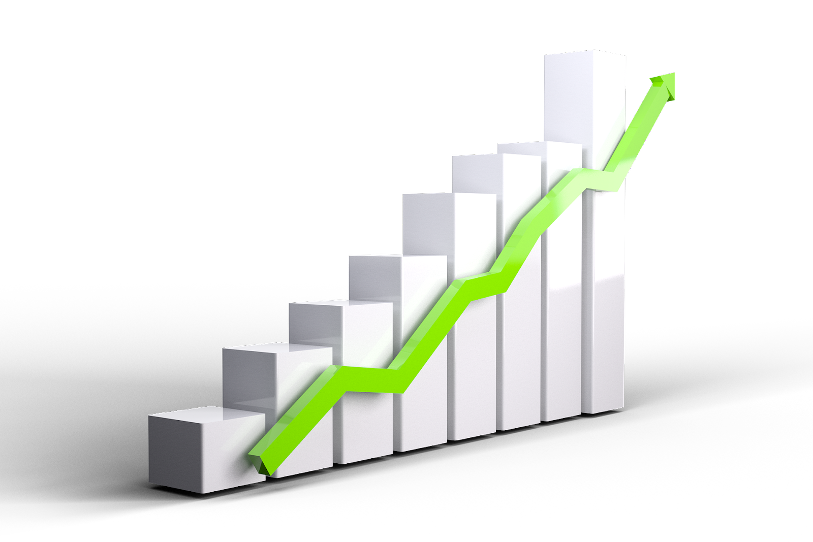 Growing graph to symbolize benefits of high risk merchant accounts